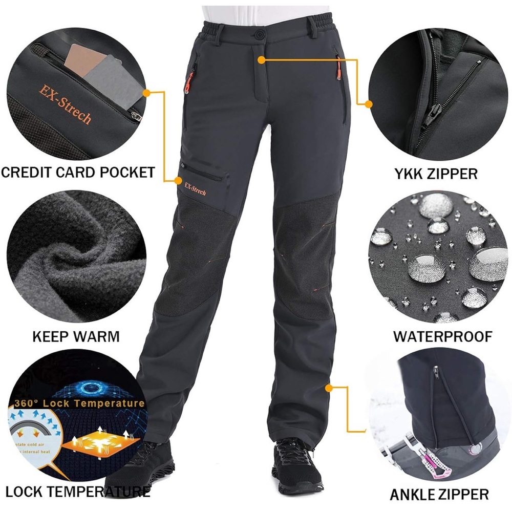 NWT Black Outdoorsport Insulated Snow Pants w/Multiple Zipper Pockets XS